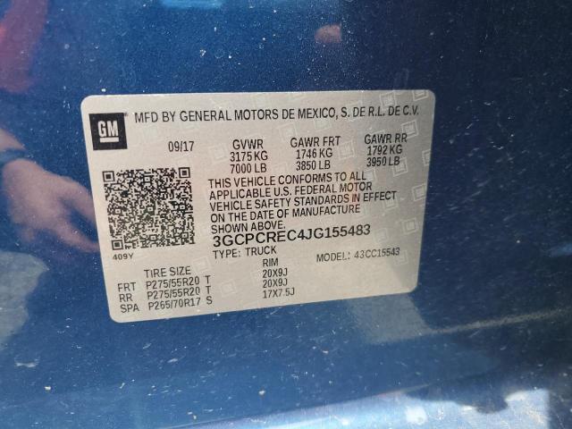 2018 CHEVROLET SILVERADO C1500 LT 3GCPCREC4JG155483