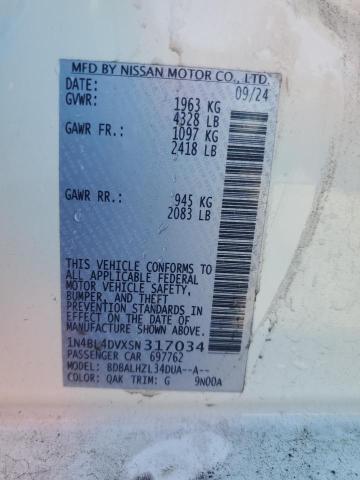 2025 NISSAN ALTIMA SV 1N4BL4DVXSN317034