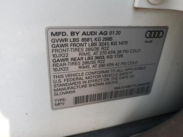 2020 AUDI Q7 PRESTIGE WA1VXBF77LD003793
