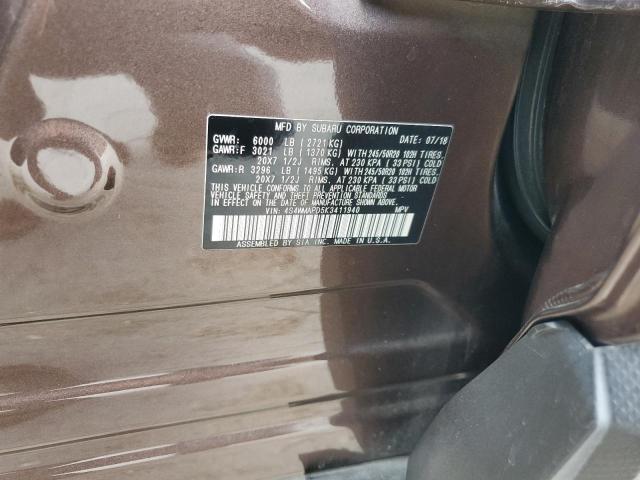 2019 SUBARU ASCENT LIMITED 4S4WMAPD5K3411940