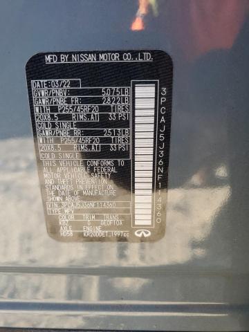 2022 INFINITI QX55 LUXE 3PCAJ5J36NF114360