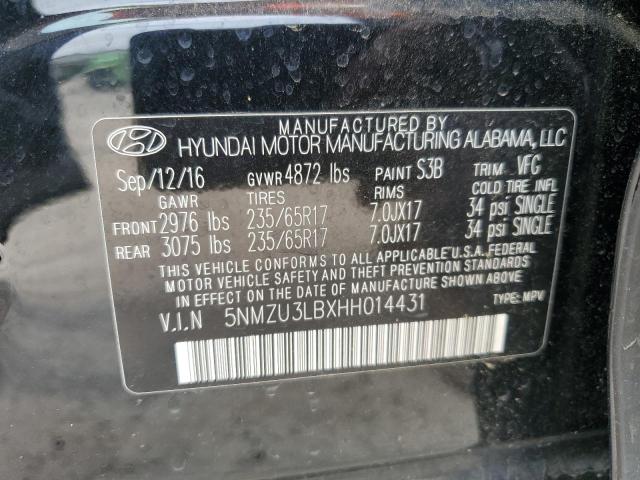 2017 HYUNDAI SANTA FE S 5NMZU3LBXHH014431
