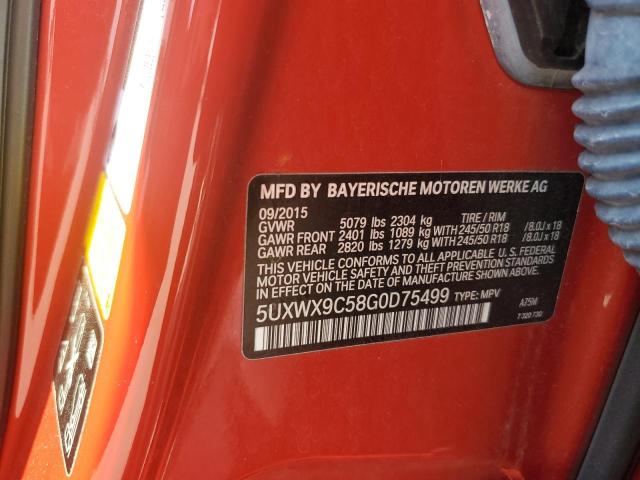 2016 BMW X3 XDRIVE28I 5UXWX9C58G0D75499