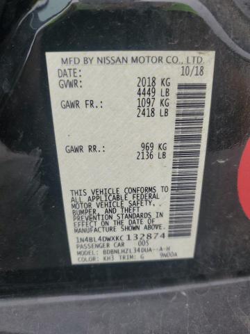 2019 NISSAN ALTIMA SV 1N4BL4DWXKC132874