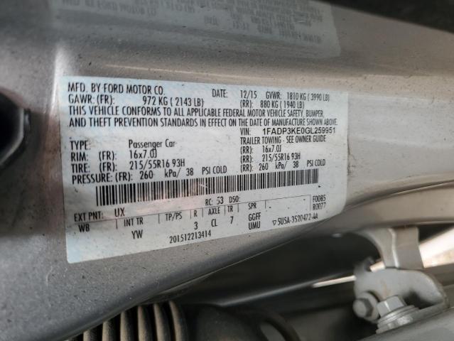 2016 FORD FOCUS SE 1FADP3KE0GL259951