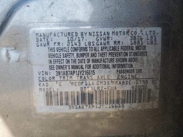 2018 NISSAN SENTRA S 3N1AB7AP1JY216615
