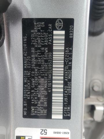2020 TOYOTA CAMRY SE 4T1G11AK5LU952390