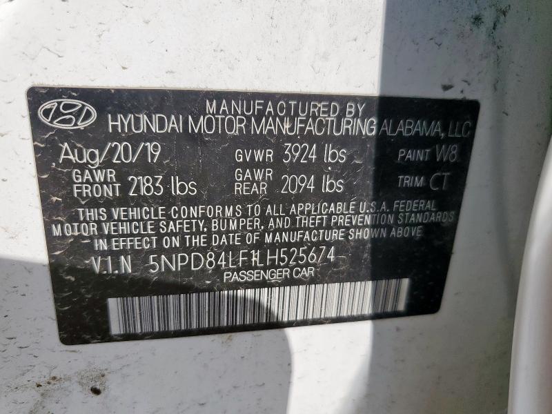 2020 HYUNDAI ELANTRA SE 5NPD84LF1LH525674