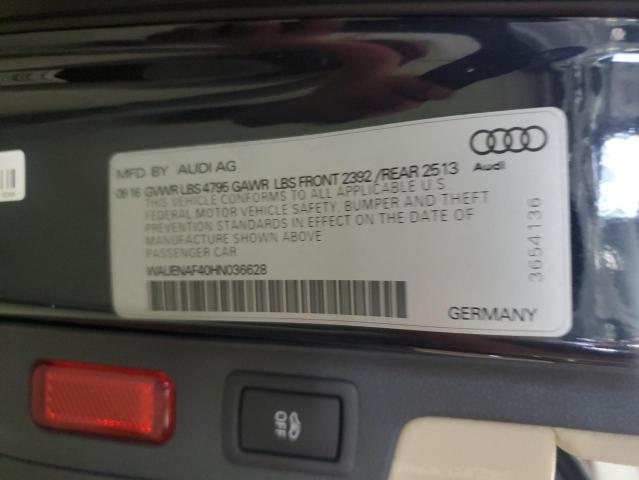 2017 AUDI A4 PREMIUM WAUENAF40HN036628