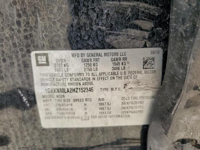 2017 GMC ACADIA SLT 1GKKNMLA2HZ152346