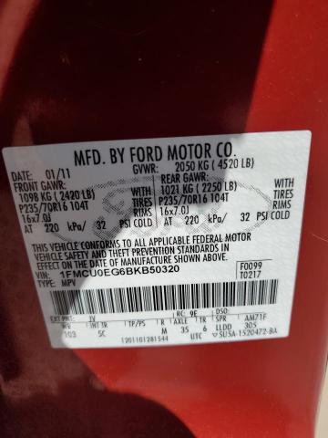 2011 FORD ESCAPE LIMITED - 1FMCU0EG6BKB50320