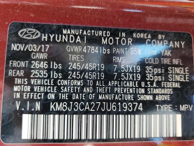 2018 HYUNDAI TUCSON VAL - KM8J3CA27JU619374