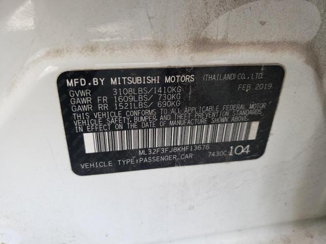 2019 MITSUBISHI MIRAGE G4 ES ML32F3FJ8KHF13676