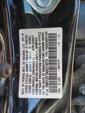 2016 HONDA CIVIC EX 19XFC2F70GE213274