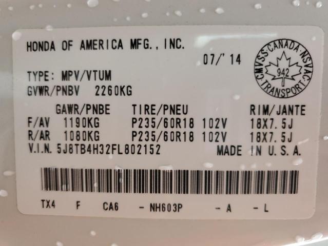 2015 ACURA RDX 5J8TB4H32FL802152