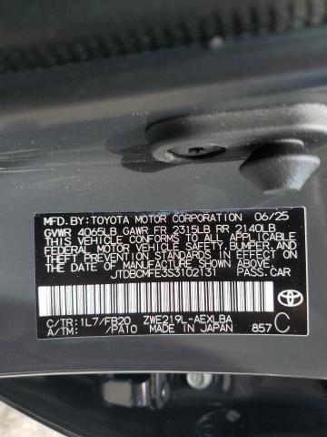 2025 TOYOTA COROLLA LE JTDBCMFE3S3102131