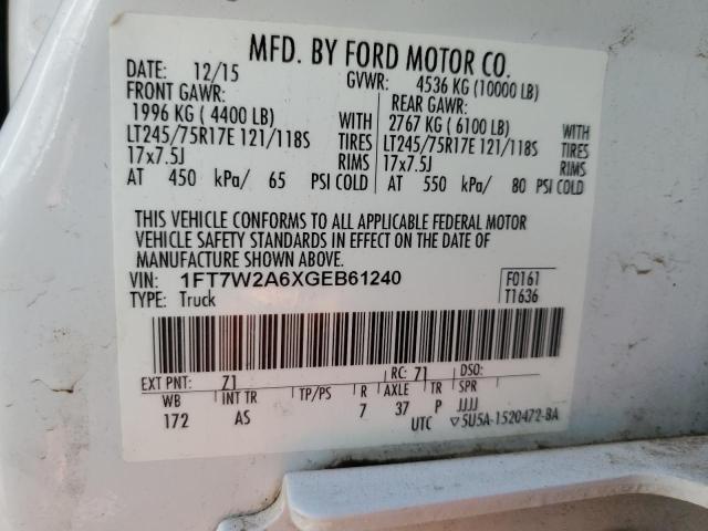 2016 FORD F250 SUPER 1FT7W2A6XGEB61240