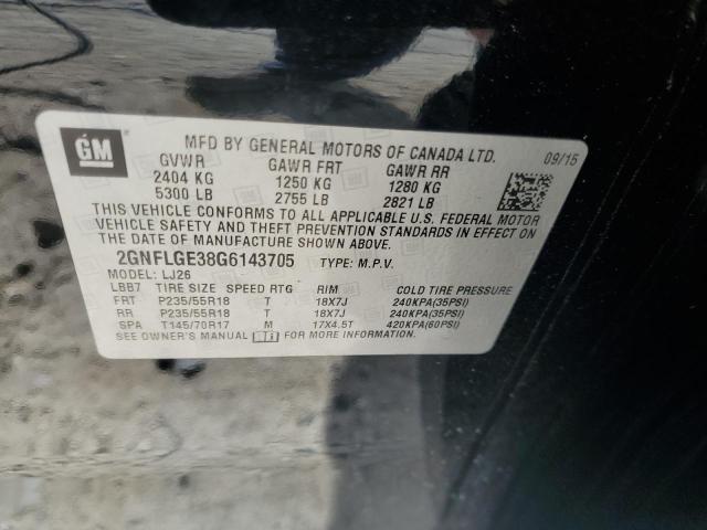 2016 CHEVROLET EQUINOX LT 2GNFLGE38G6143705