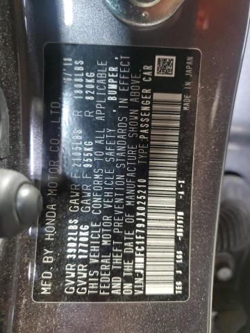 2018 HONDA CIVIC EXL JHMFC1F79JX025210