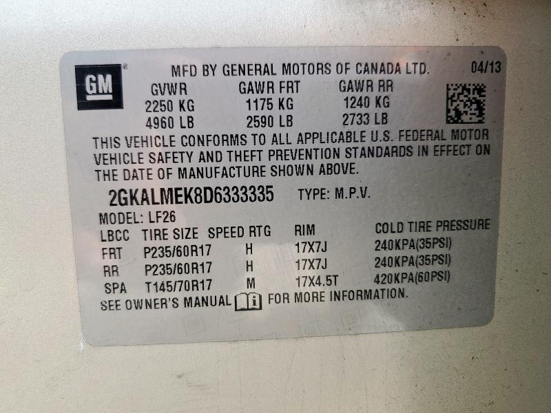 2013 GMC TERRAIN SL - 2GKALMEK8D6333335