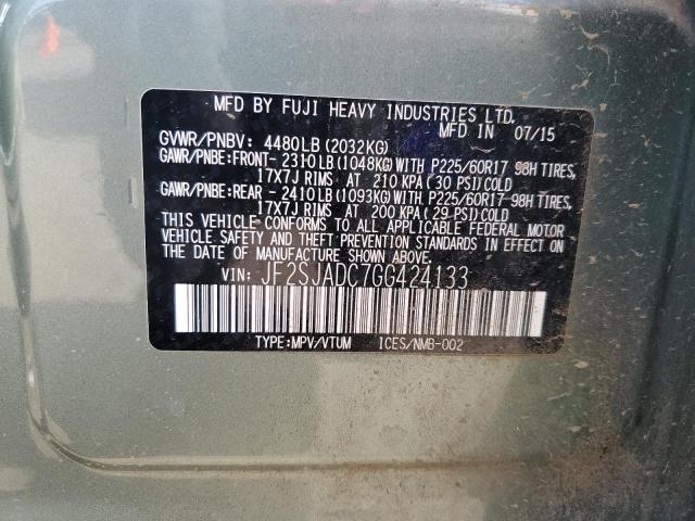 2016 SUBARU FORESTER 2 JF2SJADC7GG424133