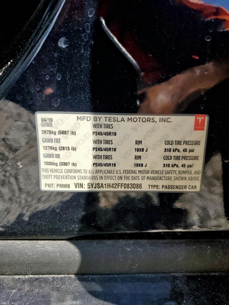 2015 TESLA MODEL S P85D 5YJSA1H42FF083086