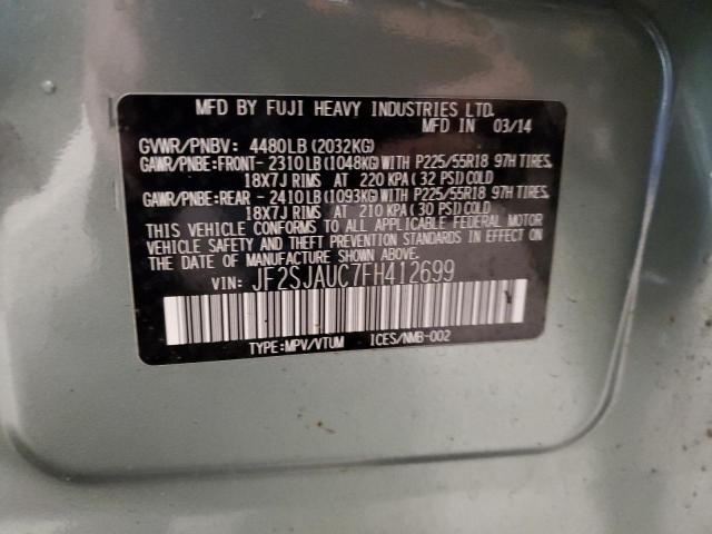 2015 SUBARU FORESTER 2 JF2SJAUC7FH412699