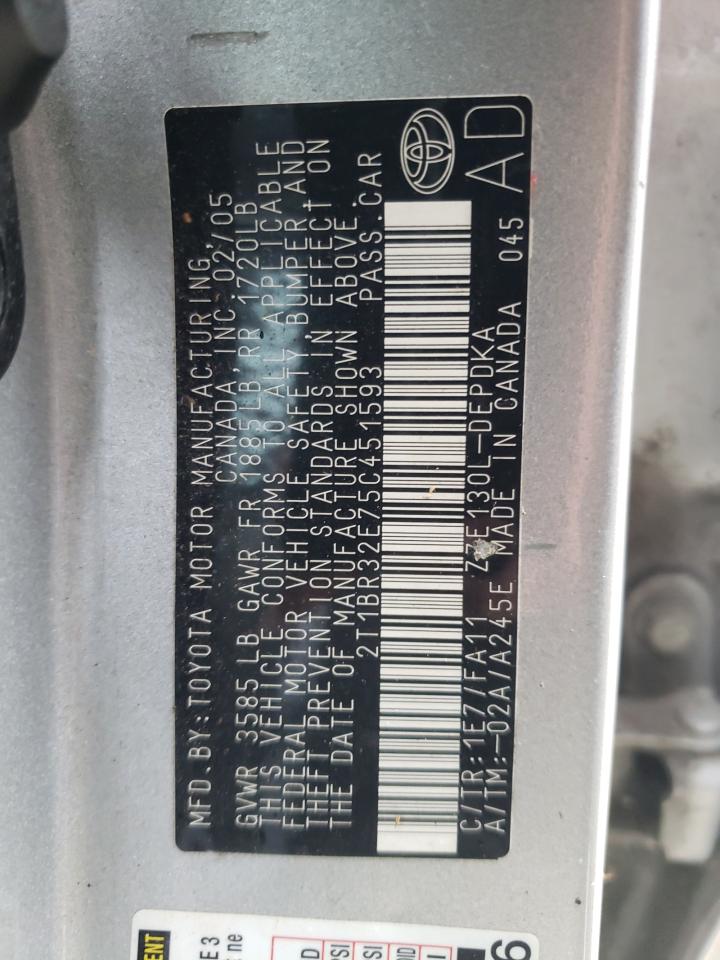 Lot #3317779080 2005 TOYOTA COROLLA CE