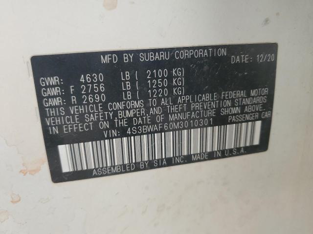 2021 SUBARU LEGACY PRE - 4S3BWAF60M3010301