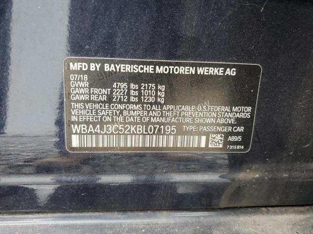 2019 BMW 430XI GRAN WBA4J3C52KBL07195