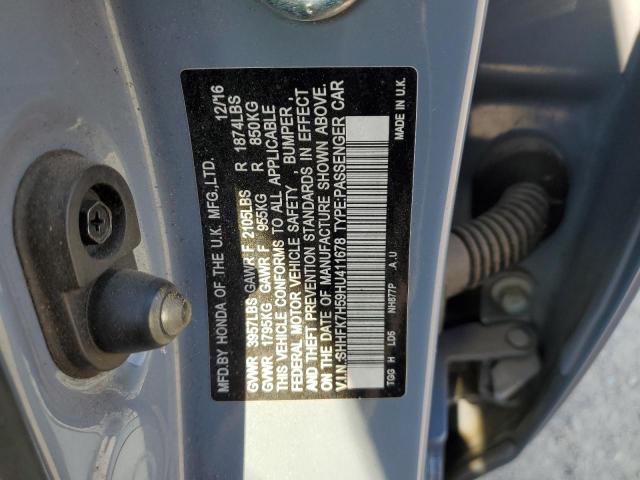2017 HONDA CIVIC EX SHHFK7H59HU411678