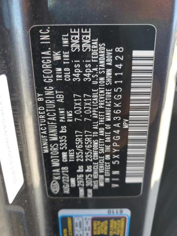 2019 KIA SORENTO L 5XYPG4A36KG511428