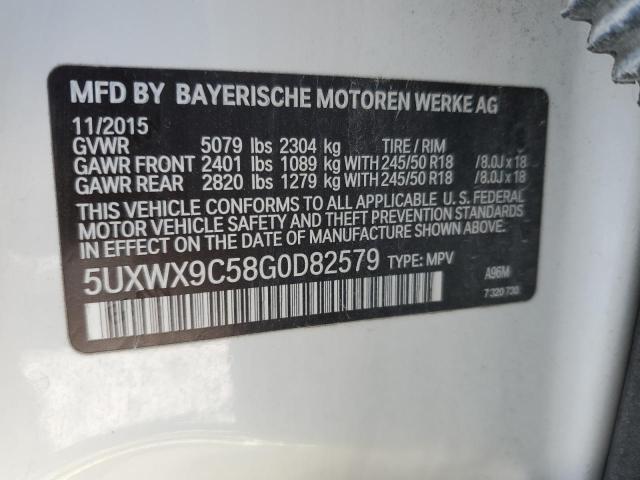2016 BMW X3 XDRIVE2 5UXWX9C58G0D82579