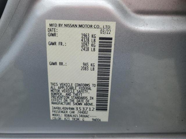 2022 NISSAN ALTIMA SV #3278785611