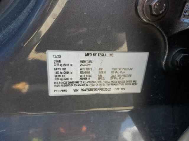 2023 TESLA MODEL Y 7SAYGDED3PF962552