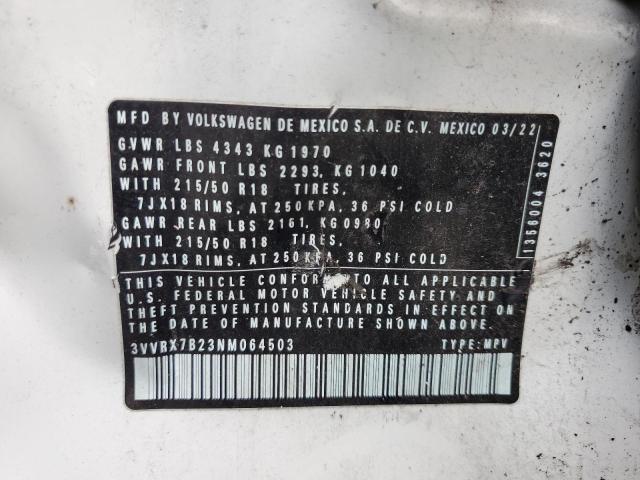 2022 VOLKSWAGEN TAOS SE 3VVRX7B23NM064503