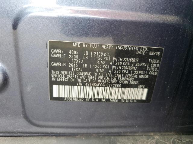 2017 SUBARU OUTBACK 2. 4S4BSAFC6H3243666