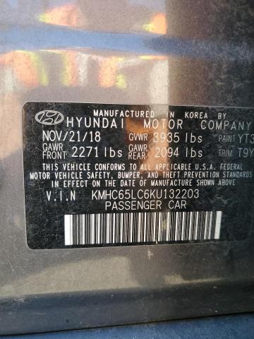 2019 HYUNDAI IONIQ BLUE KMHC65LC6KU132203