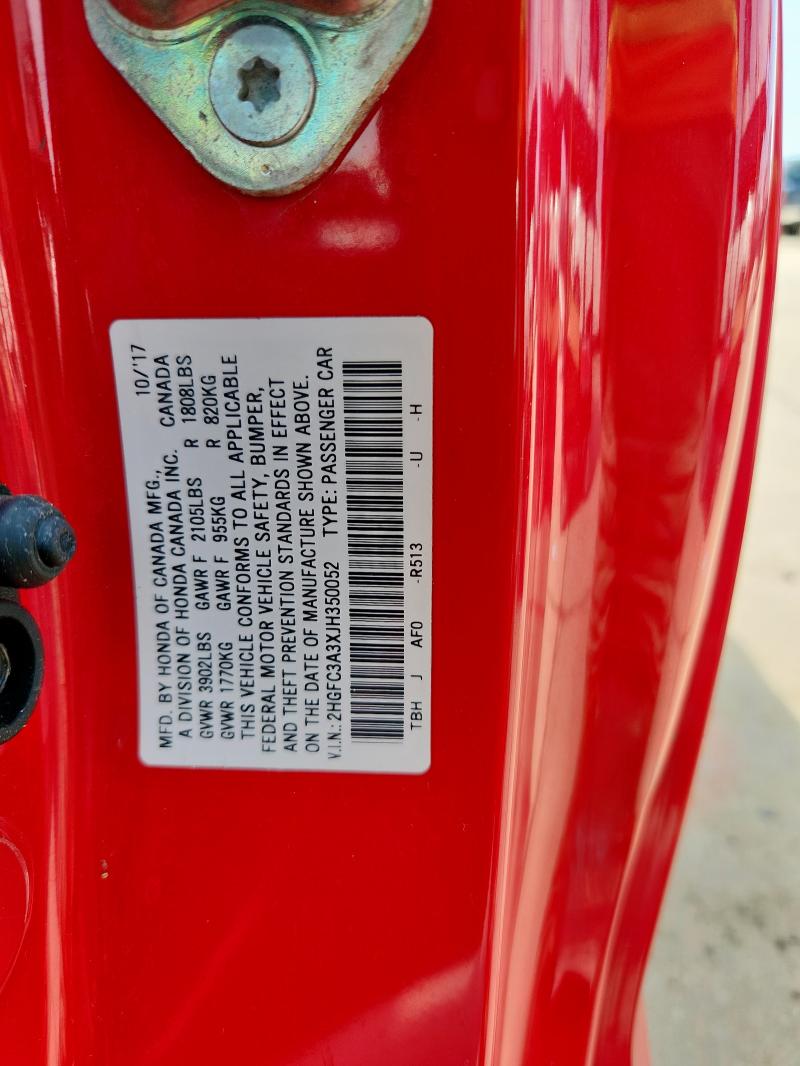 2018 HONDA CIVIC 2D C - 2HGFC3A3XJH350052