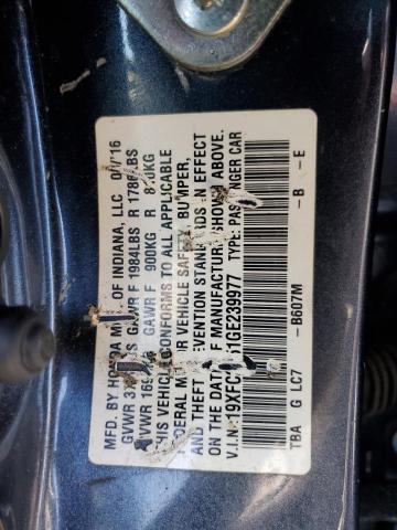 2016 HONDA CIVIC LX 19XFC2F51GE239977