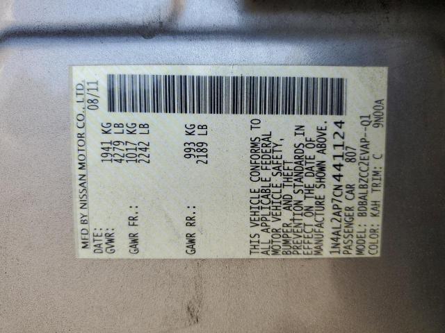 2012 NISSAN ALTIMA BASE - 1N4AL2AP7CN441124