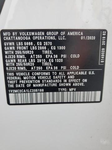 2020 VOLKSWAGEN ATLAS CROS 1V2MC2CA1LC205188