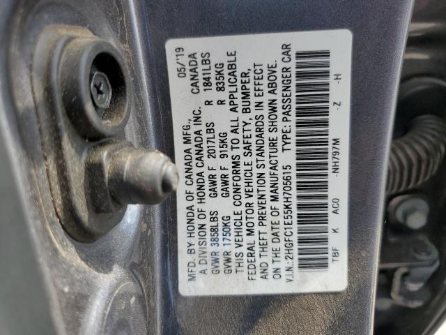 2019 HONDA CIVIC SI 2HGFC1E55KH705615