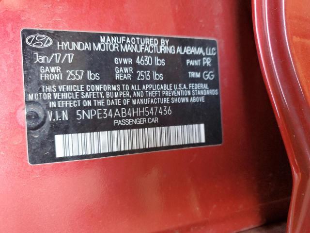 2017 HYUNDAI SONATA SPO - 5NPE34AB4HH547436