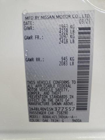 2025 NISSAN ALTIMA SV 1N4BL4DV1SN377557
