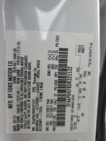 2013 FORD FUSION SE - 3FA6P0H78DR325532