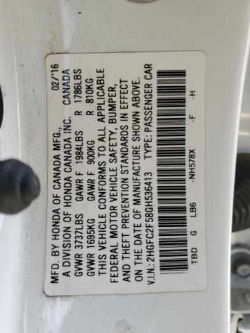 2016 HONDA CIVIC LX 2HGFC2F58GH536413