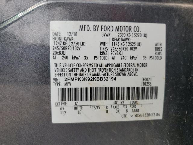 2019 FORD EDGE TITAN 2FMPK3K92KBB32194