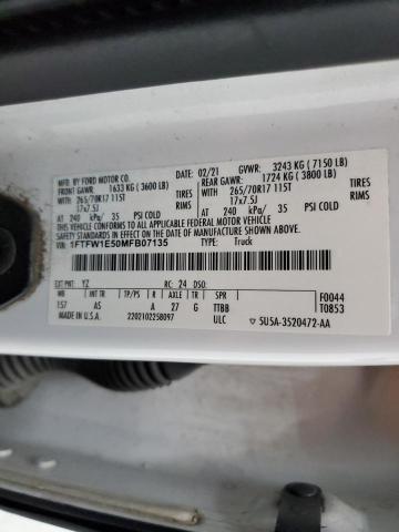2021 FORD F150 SUPERCREW 1FTFW1E50MFB07135