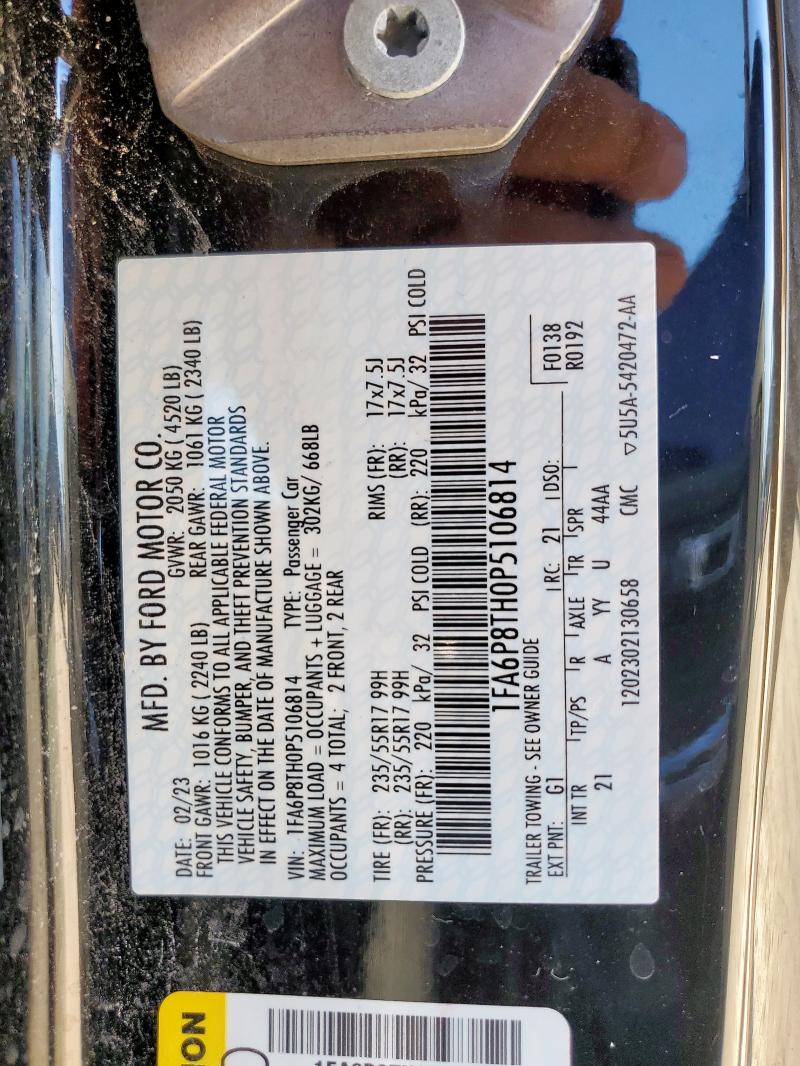 2023 FORD MUSTANG - 1FA6P8TH0P5106814